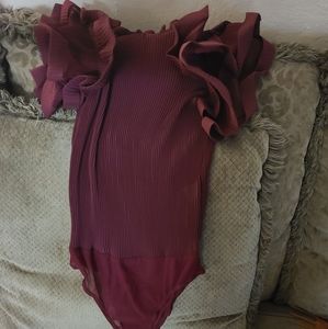 Ladies burgundy body suit